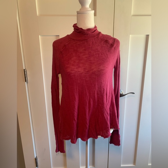 Free People Tops - Free People Pink Long Sleeve Layering Shirt Size Small